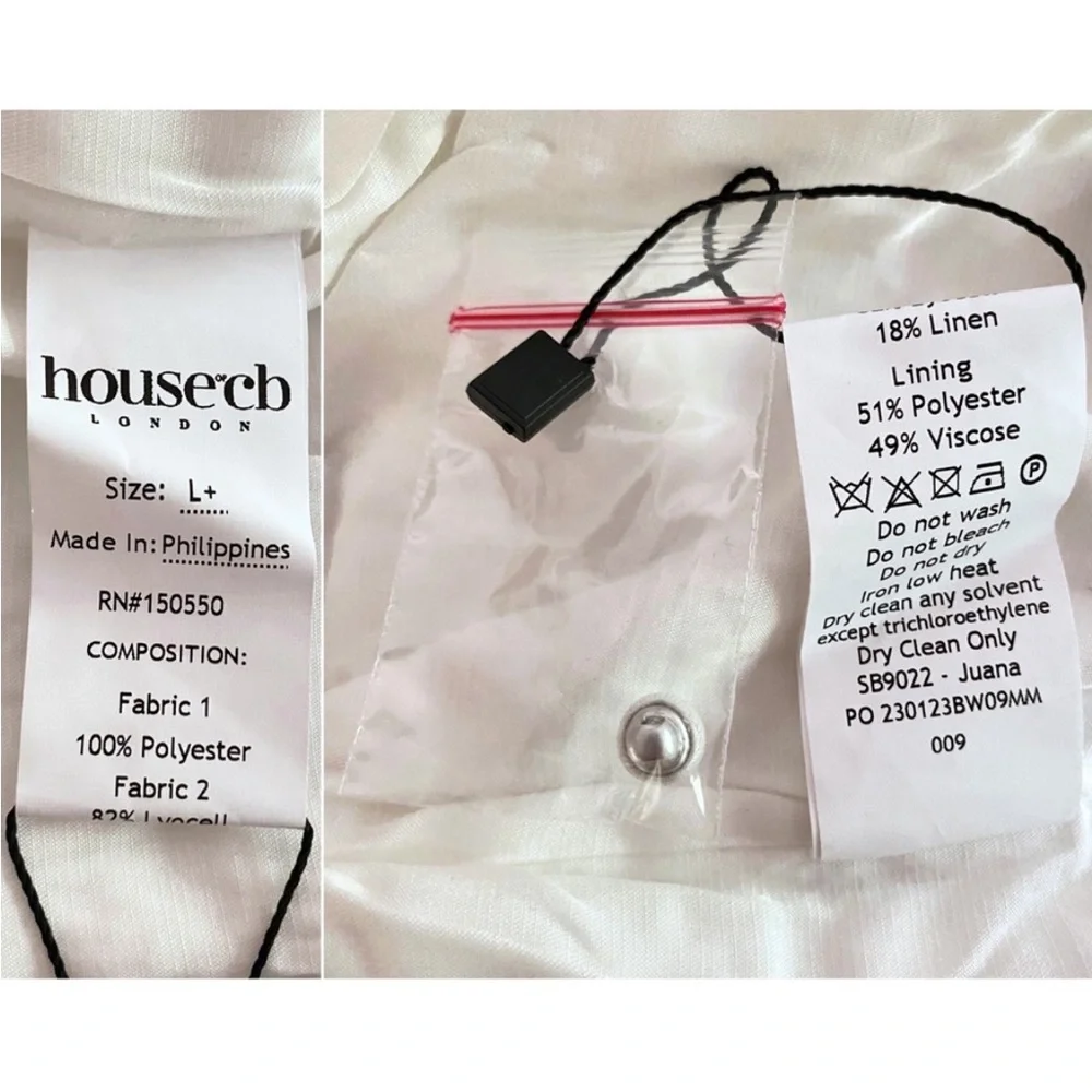 NEW House of CB Juana Top White Large+ (XL)